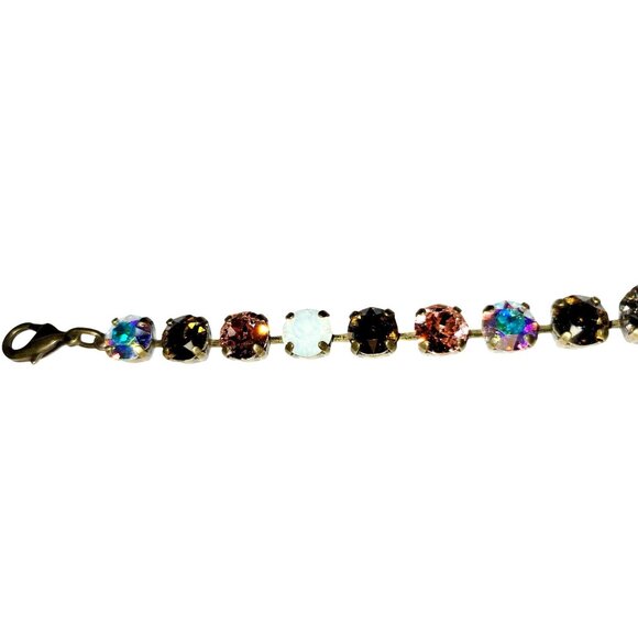 Swarovski Crystal Embellished Tennis Bracelet Adjustable to 7.75" Multicolored - Picture 7 of 11